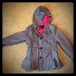 Girls gingham rain jacket